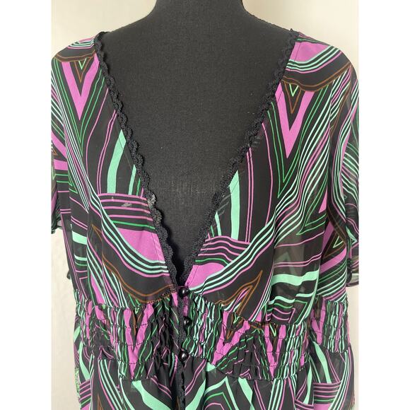 Lane Bryant Women's Sheer Y2K Whimsical Fairy Boho Chic Indie Top Cover Up 18/20 - Picture 4 of 9